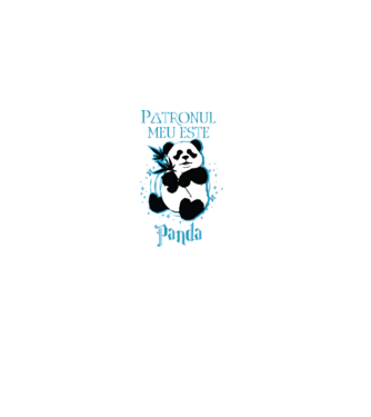 Patronul meu este PANDA model negru pe tricou