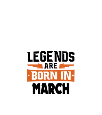 Legends are born in March model alb pe tricou