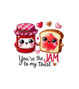 Jam to my Toast model alb pe tricou