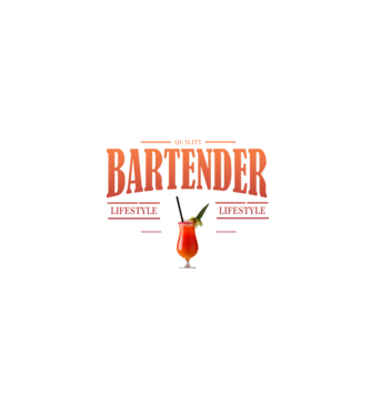 Lifestyle Bartender model alb pe tricou