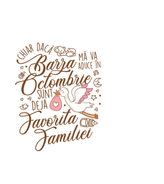 Favorita familiei OCTOMBRIE model alb pe tricou