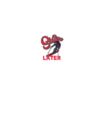 Ski you later model negru pe tricou