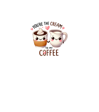 Cream to my Coffee model alb pe tricou