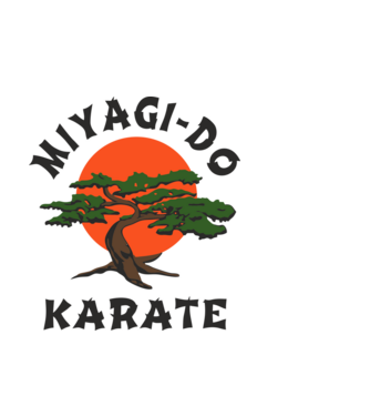 Miyagi-do karate cobra kai model albastru deschis pe tricou