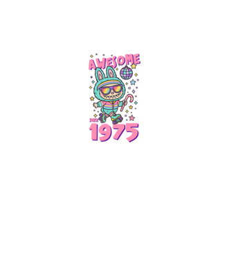 Awesome since 1975 - Labubu model negru pe tricou