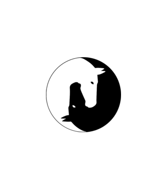 Lovas ying-yang model alb pe tricou