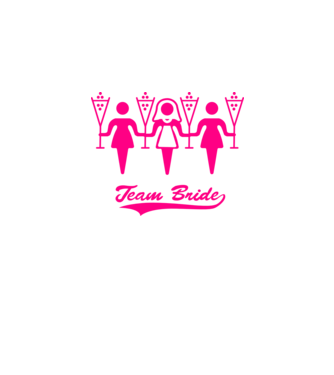 Team Bride model alb pe tricou