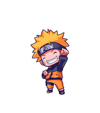 NARUTO model alb pe tricou
