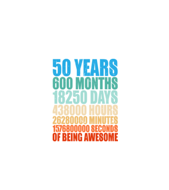50 years of being awesome model negru pe tricou