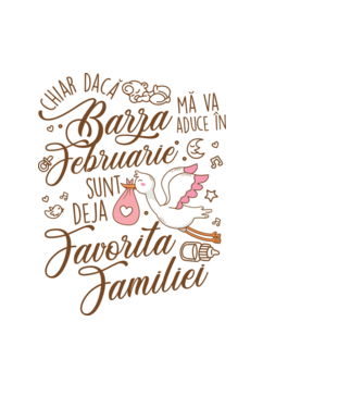 Favorita familiei FEBRUARIE model albastru deschis pe tricou