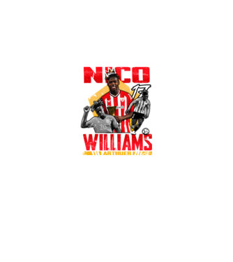 Nico Williams tribute model negru pe tricou