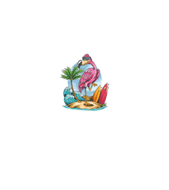 Surfer flamingo model negru pe tricou