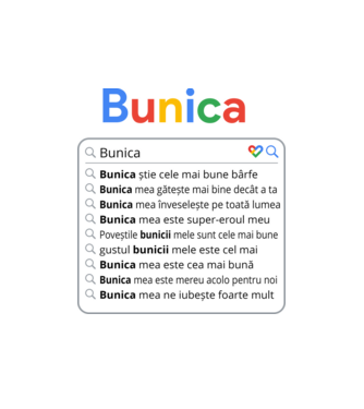 căutare Google Bunica model alb pe tricou