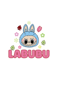 Labubu model negru pe tricou