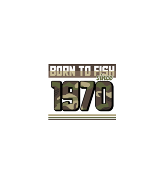 Born to fish since 1970 model nisipiu pe tricou