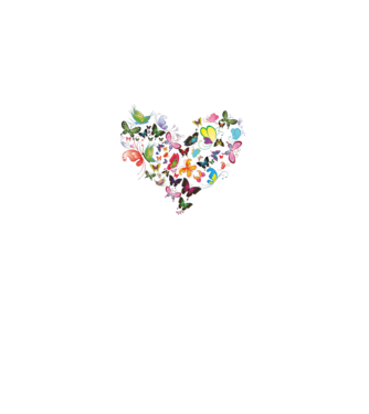 Butterfly Heart model alb pe tricou