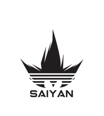 saiyan logo model alb pe tricou