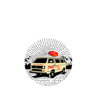 surfer boy pizza bus stranger things model verde de măr pe tricou