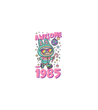 Awesome since 1985 - Labubu model negru pe tricou