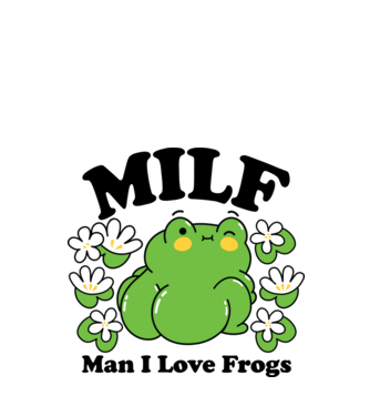 MILF man i love frogs model alb pe tricou