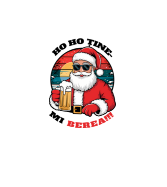 Ho ho ține mi berea! alb model alb pe tricou