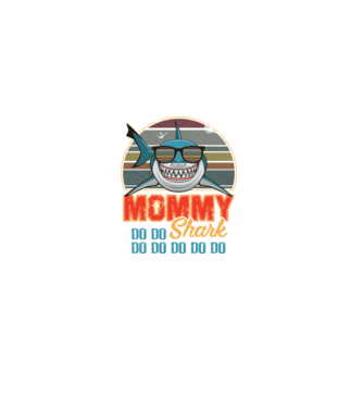 Mommy Shark model negru pe tricou