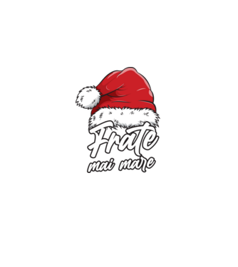 frate mai mare Santa Hat model negru pe tricou