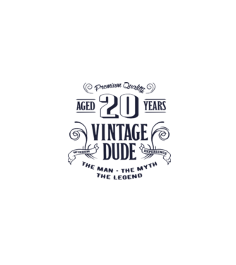 Vintage Dude - 20 model alb pe tricou