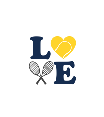 LOVE Tennis model alb pe tricou