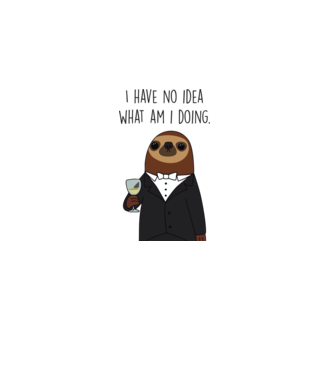I have no idea sloth model alb pe tricou