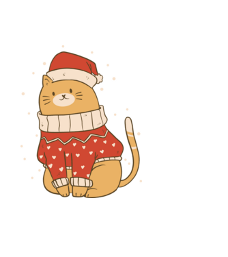 Christmas cat model negru pe tricou