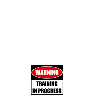 Warning Training In Progress model negru pe tricou