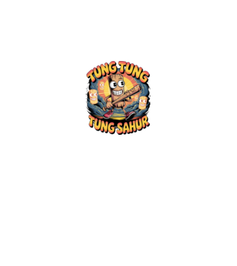 Tung Tung Tung Sahur Retro model negru pe tricou