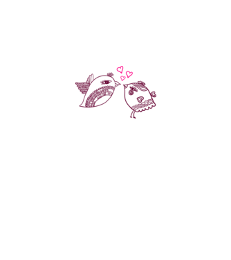 lovebirds model alb pe tricou