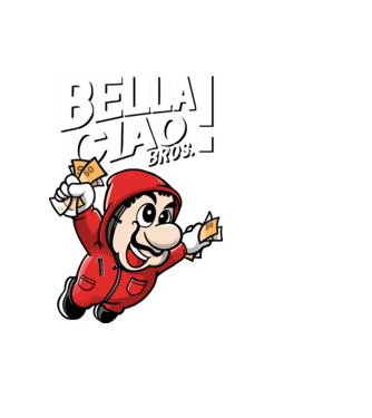 mario la casa de papel model negru pe tricou