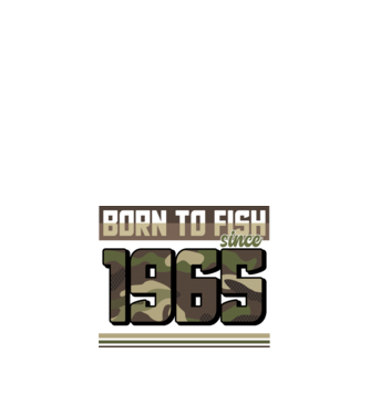 Born to fish since 1965 model negru pe tricou