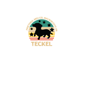 Prietenul meu cel mai bun este un teckel model negru pe tricou