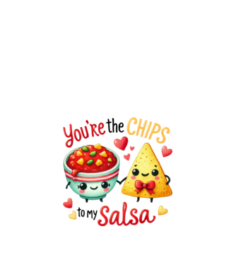 Chips to my Salsa model alb pe tricou