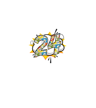 Birthday Comic Number 24 model albastru deschis pe tricou