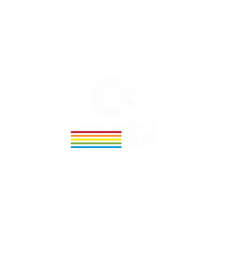 Commodore 64 logo on black model negru pe tricou