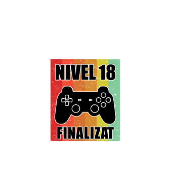 Nivel 18 finalizat model negru pe tricou