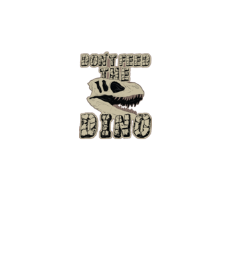 Dont feed the dino model negru pe tricou