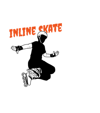 TR inlineskate model negru pe tricou