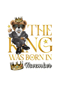 The king was born int NOVEMBER model negru pe tricou