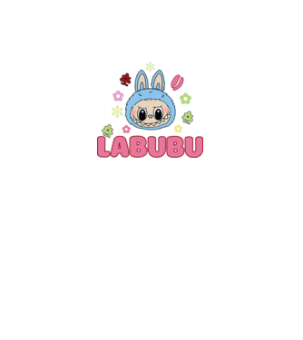 Labubu model negru pe tricou