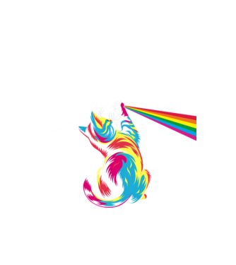 Pisica prismă model negru pe tricou