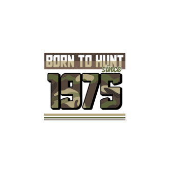 Born to hunt since 1975 model negru pe tricou