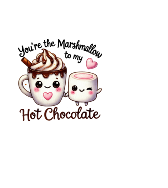 Marshmallow to my Hot Chocolate model alb pe tricou