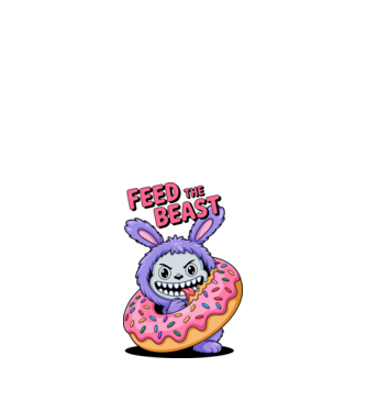 Feed the beast model alb pe tricou