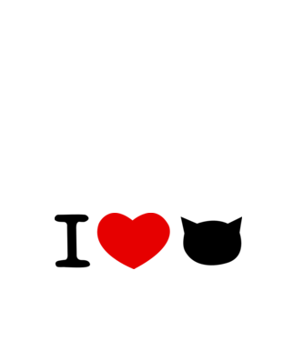 I love Pisică model negru pe tricou